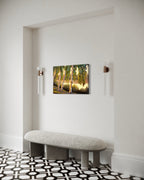 Bending Birches by Waterside