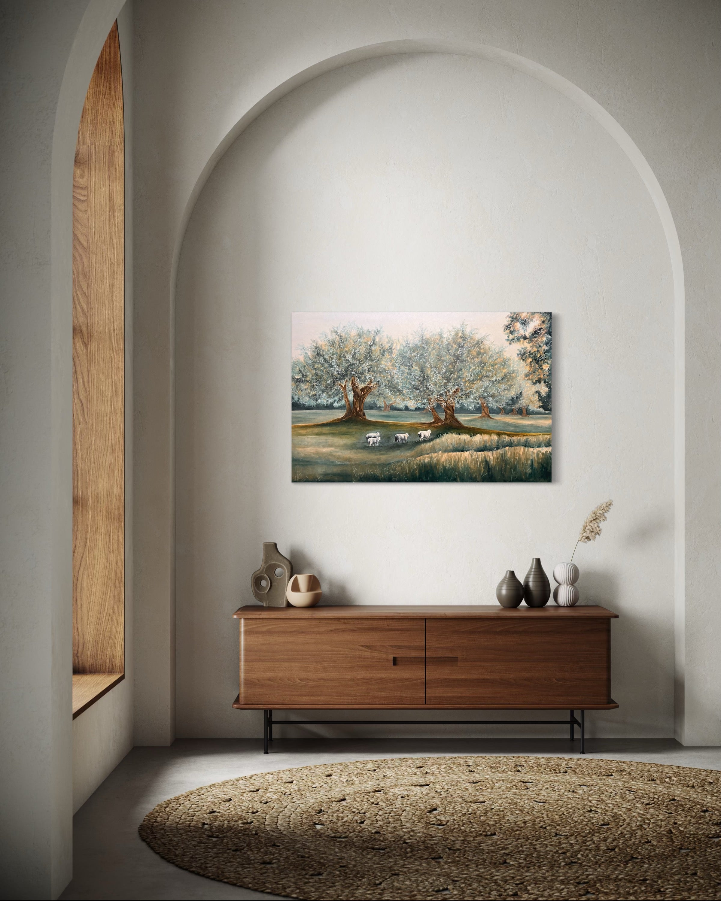 Peaceful Grazing Sheep